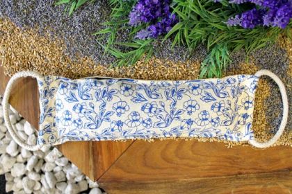 Natural Cotton Wheat Bags - Blue