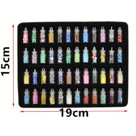 Nail Sequins 48 Color Glass Bottle Laser Glitter Set