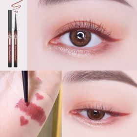 Colorful Eyeliner Glue Pen Is Extremely Fine, Waterproof And Non Smudging (Option: Red brown)