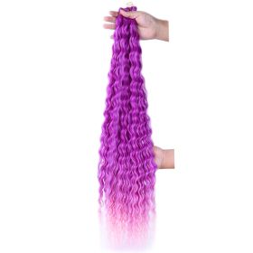 Women's Fashion Chemical Fiber Wig Head Covering (Option: Purple Pink)