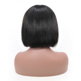 Women's Fashion Temperament Real Hair Short Bob Wig (Option: Black-8inch)