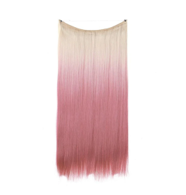 Women's One-piece Adjustable Invisible Straight Multi-color Gradient Hair Extension Fishline (Option: NO.613PINK-14inch)