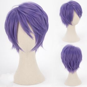 Men's And Women's Fashion Anti-curved Face Cosplay Wig (Color: Purple)