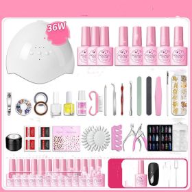 Nail Polish Glue Full Manicure Set Set Of Tools For Beginners Home (Option: 36WUSB model-Beginners choose 10colors)