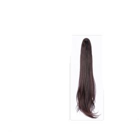 Natural Net Red Micro Curl High Tie Ponytail (Option: Dark brown)