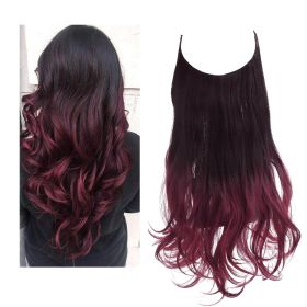 Wig Female Extension Chemical Fiber Long Curly Hair Matte High-temperature Fiber Fishing Thread Wig Set (Option: 1BT118-40cm)