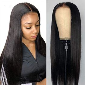 Brazilian Straight Front Lace Wig Human Hair (Option: Black-10inch)