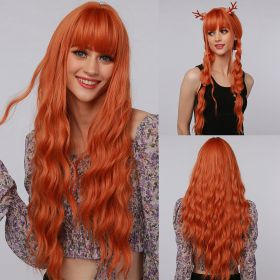 Women's Fashion Halloween Wig Orange Small Volume Qi Bangs Mechanism Headgear (Option: 2 Style)