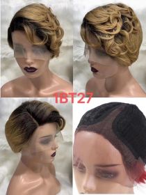 T-shaped Bob Head Wizard Cut Wig Can Be Hot Dyed (Option: 1BT27)