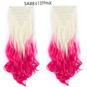 Long Curly Hair High Temperature Silk Curtain (Option: K)