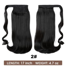 Wig Ponytail Long Straight Hair Elastic Velcro (Option: 2models)