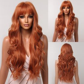 Fluffy Fashionable High-temperature Silk Wig (Color: Orange)