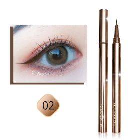 Quick Drying Non Smudging Easy To Apply Color Extremely Fine Eyeliner Liquid Pen (Option: Mild brown)