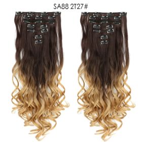 Long Curly Hair High Temperature Silk Curtain (Option: D)