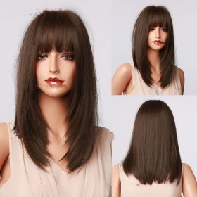 Gradient High-temperature Silk Wig (Color: Brown)