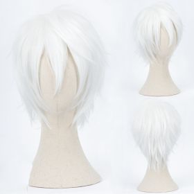 Men's And Women's Fashion Anti-curved Face Cosplay Wig (Color: White)