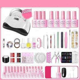 Nail Polish Glue Full Manicure Set Set Of Tools For Beginners Home (Option: 220W Manicurist Quick Dry-Base set of 20colors)