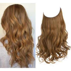 Wig Female Extension Chemical Fiber Long Curly Hair Matte High-temperature Fiber Fishing Thread Wig Set (Option: Auburn dore-40cm)