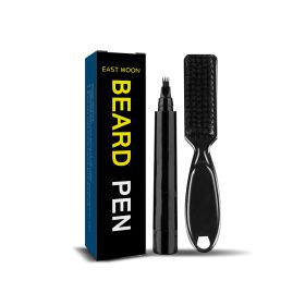 Waterproof Beard Pen Beard Filler Pencil And Brush (Option: Black-With box)